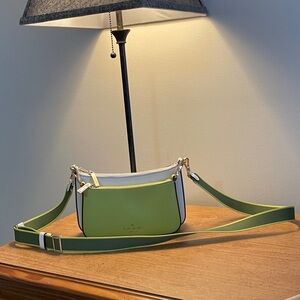 NWOT Kate Spade Duet Lime Green and White Crossbody Bag
